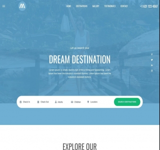 一站式环球旅行酒店预定html5模板网站源码