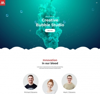 个性创意泡泡工作室html5模板网站源码