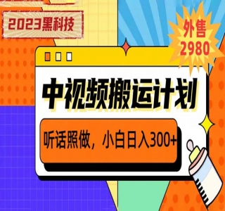 2024黑科技操作中视频撸收益：听话照做小白日入三位数的项目