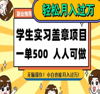 2024盖章项目小白上手直接月入过万，副业不二之选